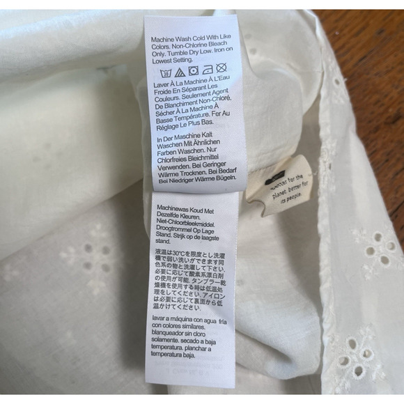 Madewell Eyelet Tie Front Midi Dress White Cotton Short Sleeve Size 4 Boho Bride - Picture 15 of 16